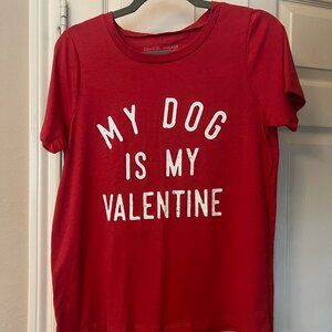 NWT Women's Grayson Threads Graphic Tee - "My Dog is My Valentine" - Large